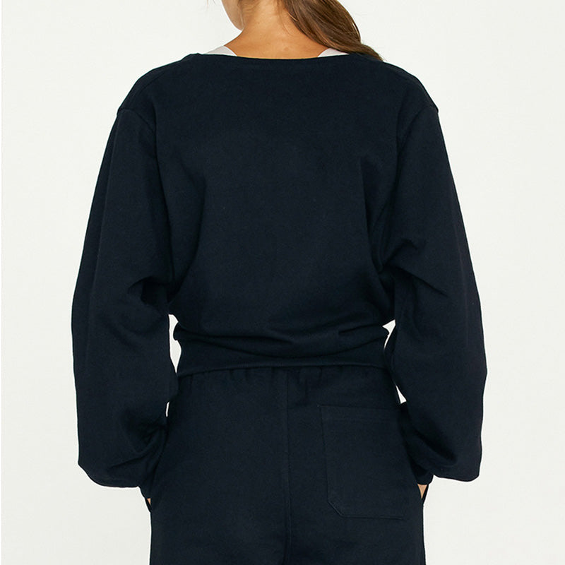 Women's slouchy v-neck long sleeve sweatshirts