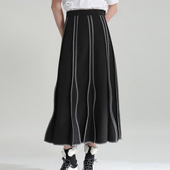 Vintage wave irregular a-line skirts