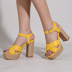 Summer platform chunky heels ankle strap sandals